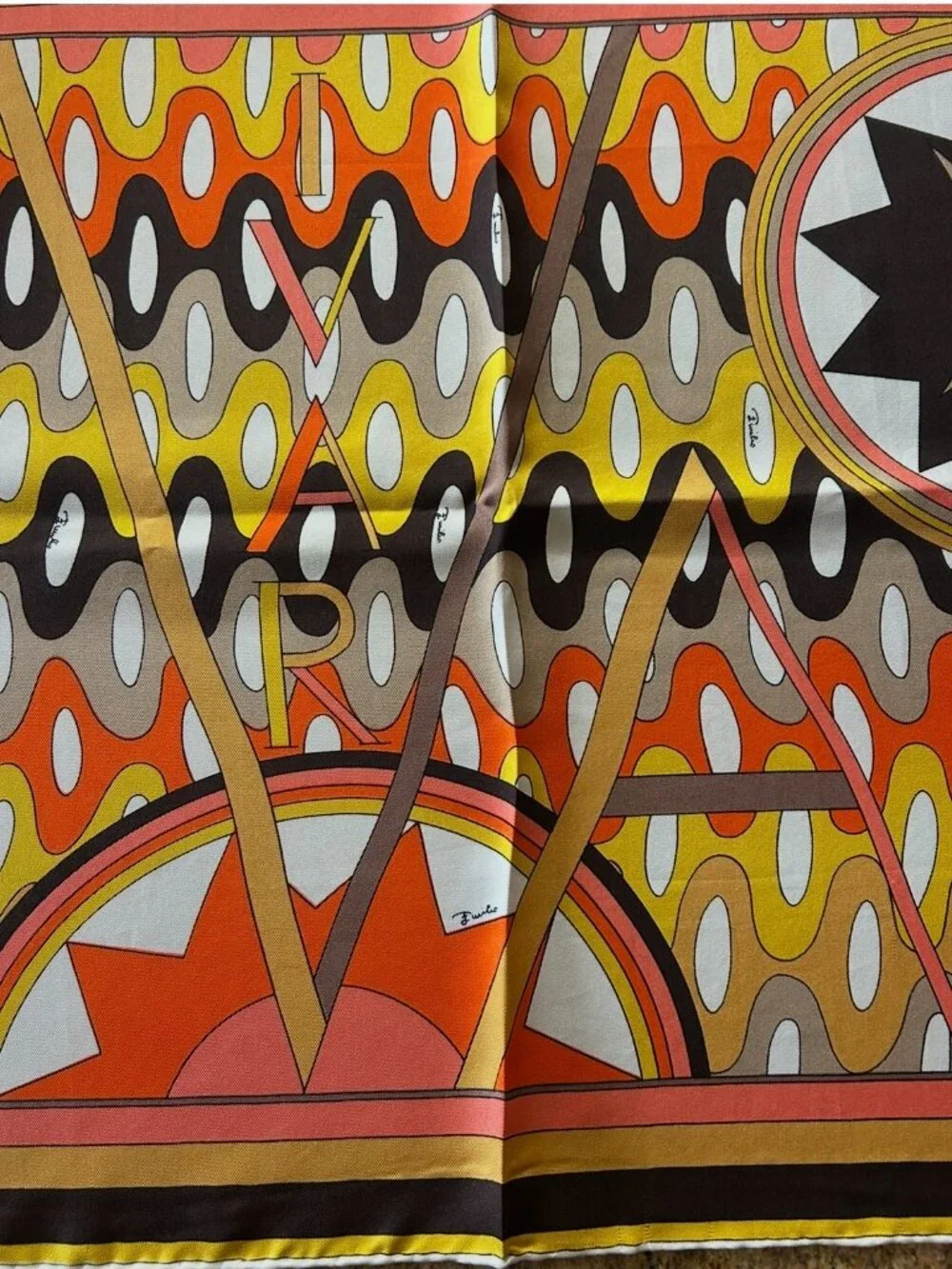 Vintage Emilio Pucci Silk Scarf Made in Italy Hand Rolled Edges
